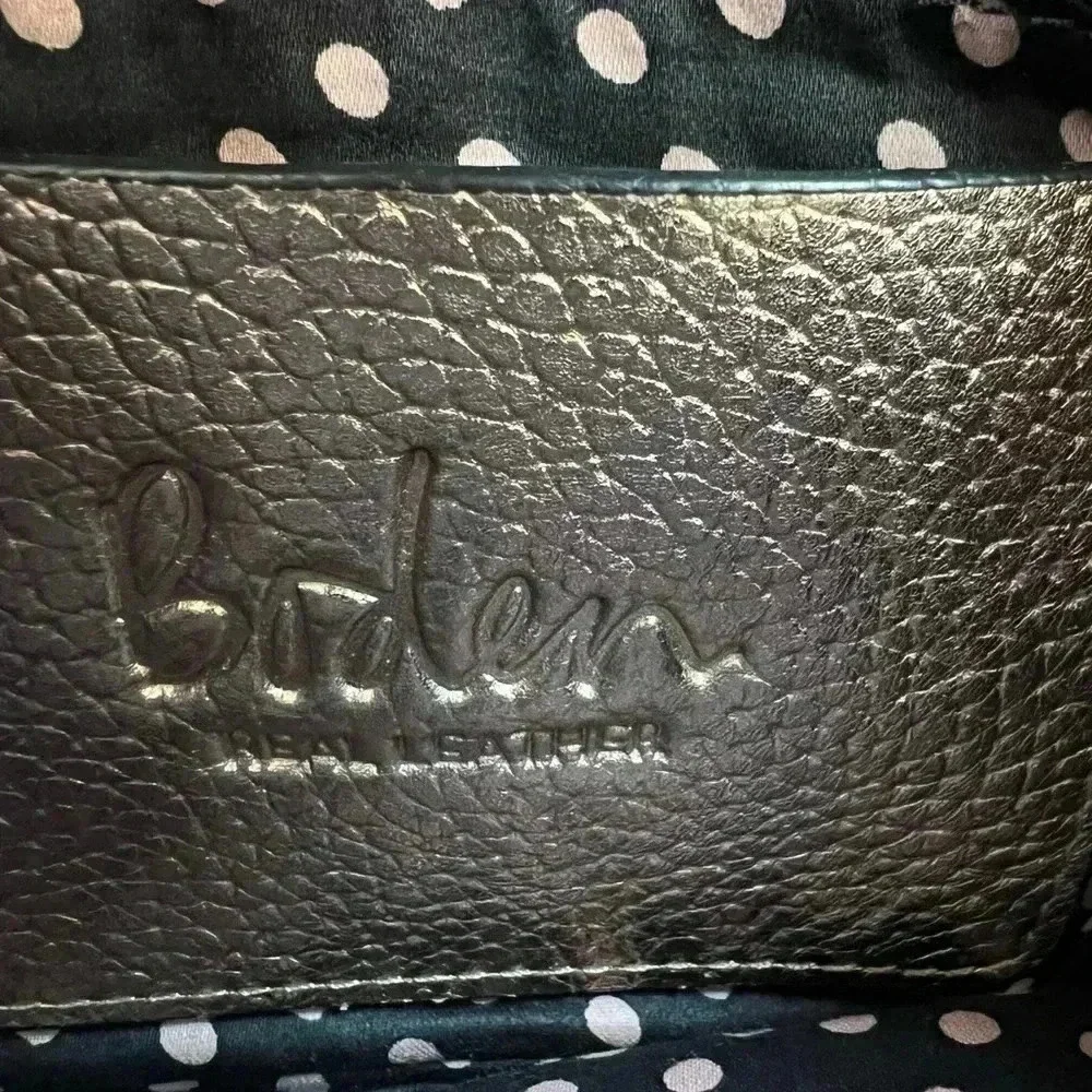 Boden Metallic Gold Crossbody Bag with many organizational features